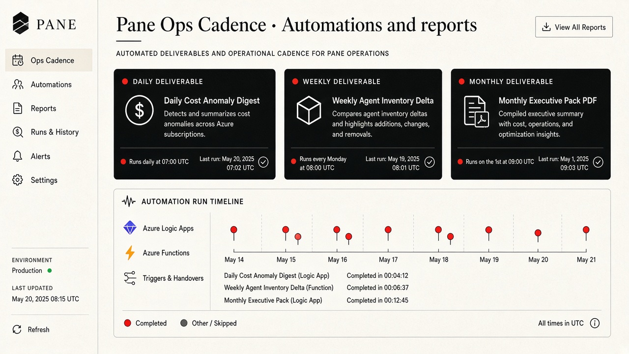 Pane Ops Cadence hero screenshot